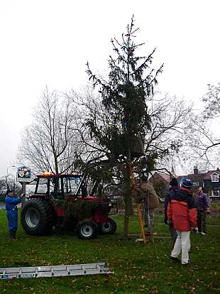 Adjusting 
             the guy ropes.