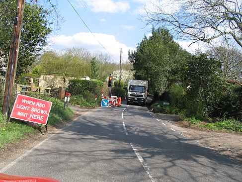 Rose Cottage Corner with Traffic Lights