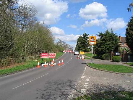 Looking up Well Lane towards the Bell public house