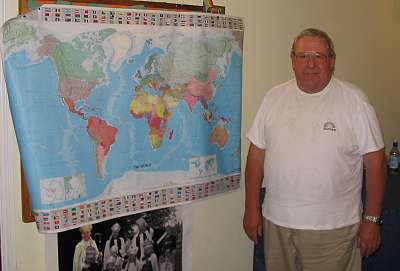 Frank Batey by his map