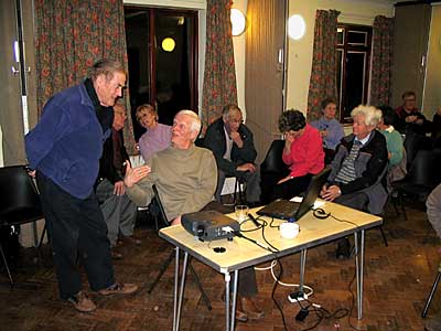 Roy Chandler answering questions during the break