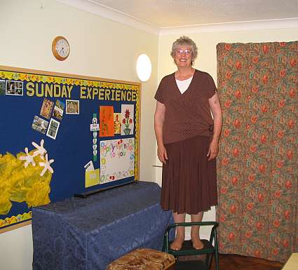 Linda Scoles on her chair