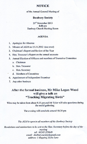 Danbury Society AGM